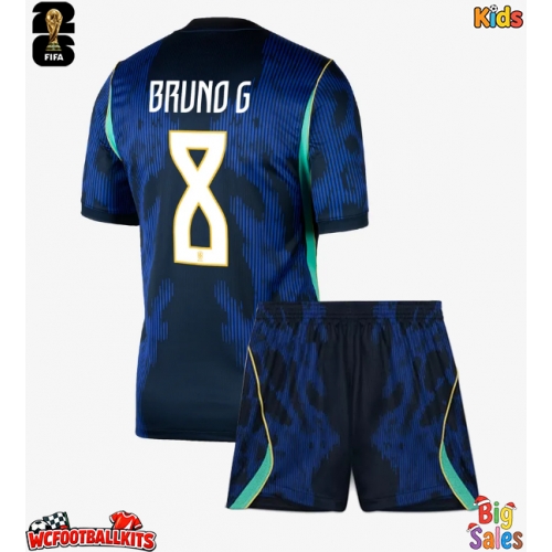 Brazil Bruno Guimaraes #8 Replica Away Stadium Kit for Kids World Cup 2026 Short Sleeve (+ pants)